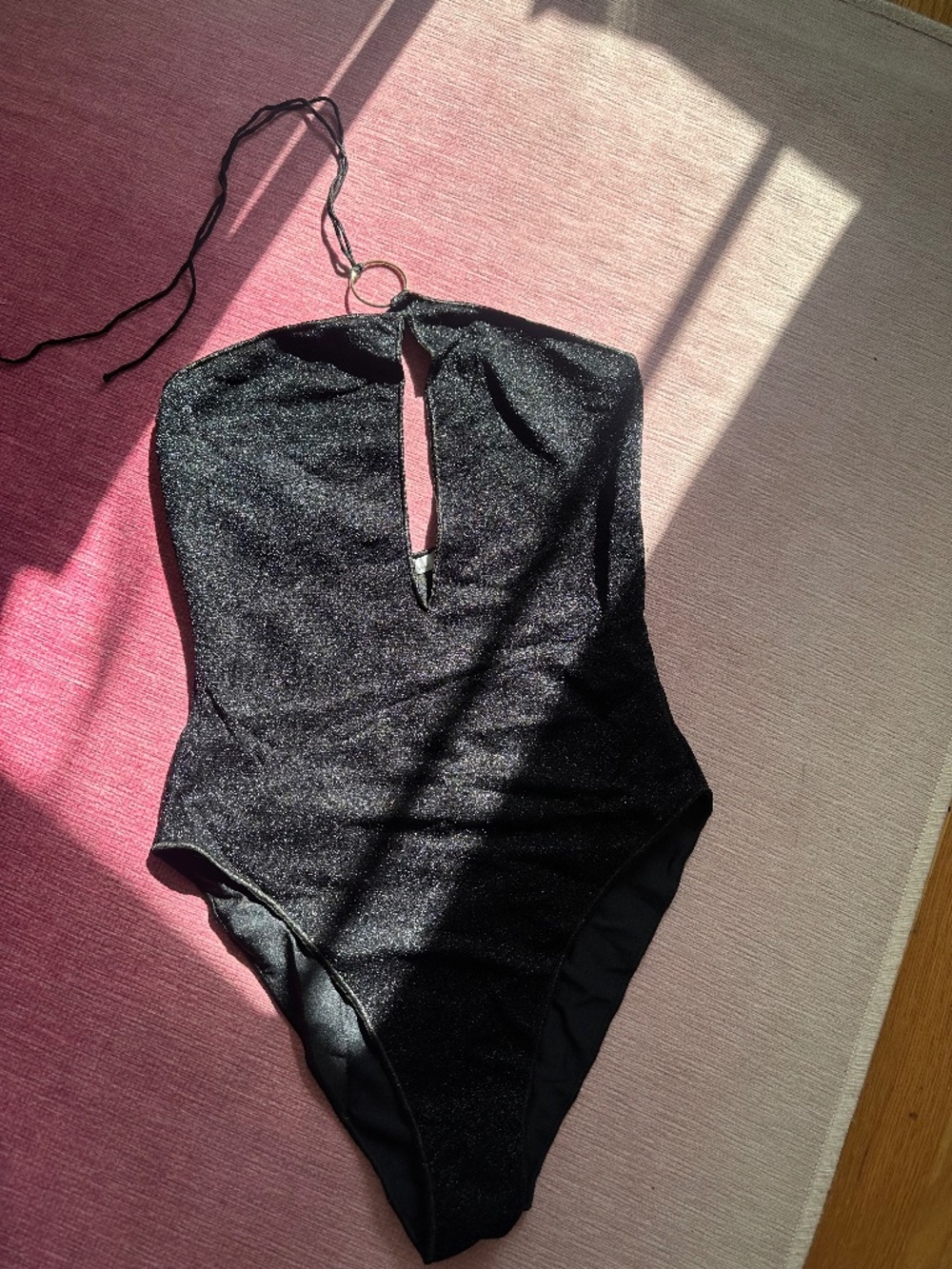 Oseree Black Halter one piece swimsuit